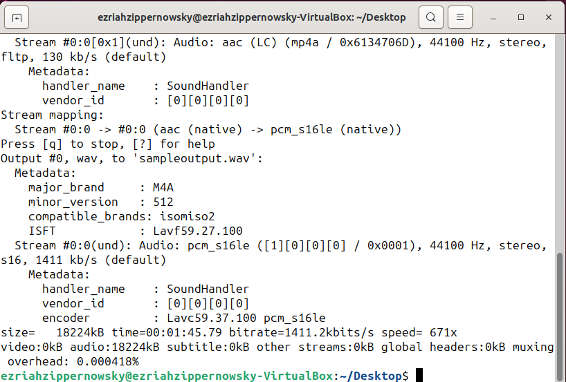 How To Convert M4A to WAV on Linux: Step 3