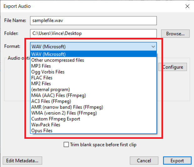 How To Convert M4A to WAV on Windows: Step 3