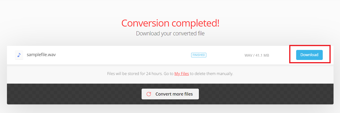 How To Convert M4A to WAV Online with Convertio: Step 5