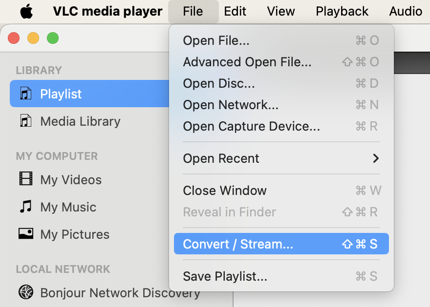 How To Convert WAV to MP3 on Mac Using VLC: Step 1