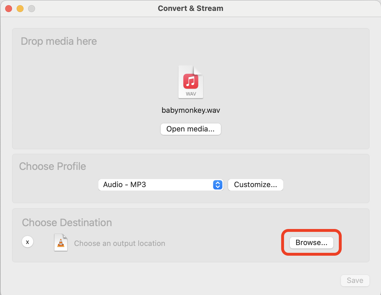 How To Convert WAV to MP3 on Mac Using VLC: Step 5