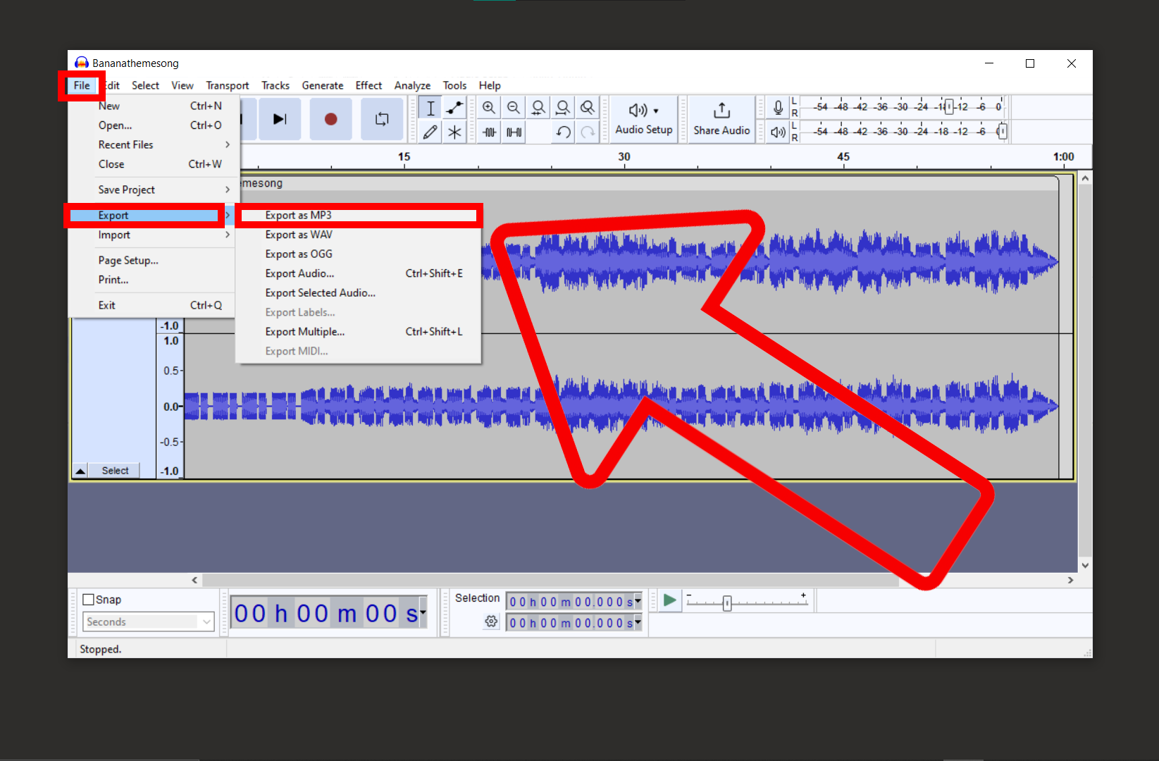 How To Convert WAV to MP3 on Windows Using Audacity: Step 3