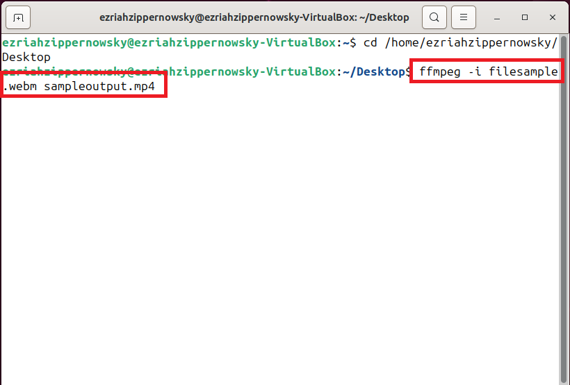 How To Convert WEBM to MP4 on Linux Using FFmpeg: Step 2