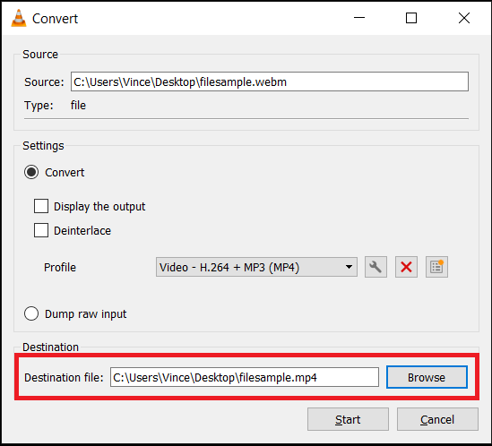 How To Convert WEBM to MP4 on Windows Using VLC: Step 5