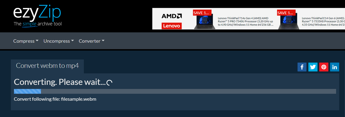 How To Convert WEBM to MP4 Online with EzyZip: Step 3