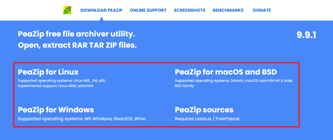 How To Open RAR Files Using PeaZip: Step 1