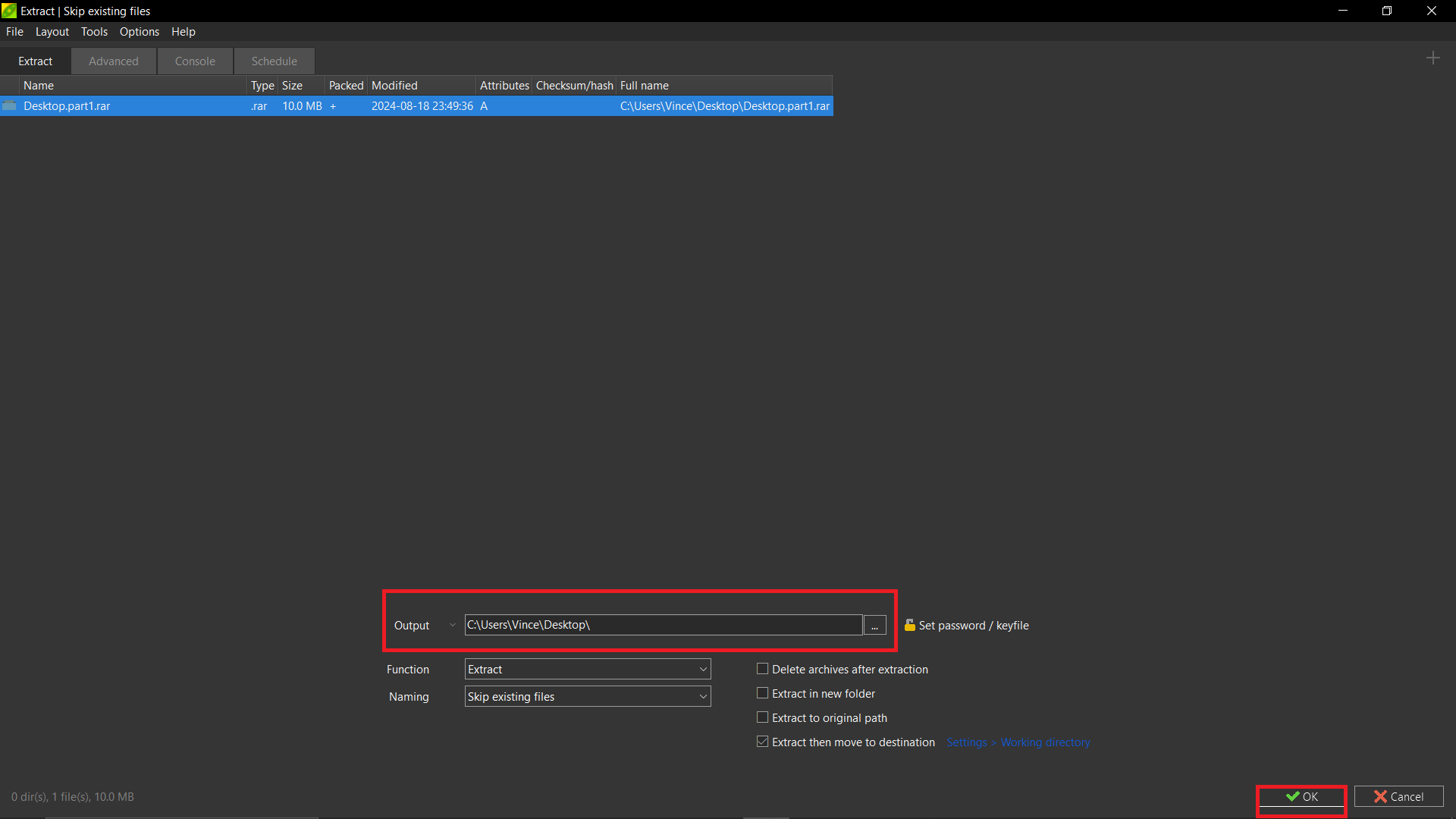 How To Open RAR Files Using PeaZip: Step 4