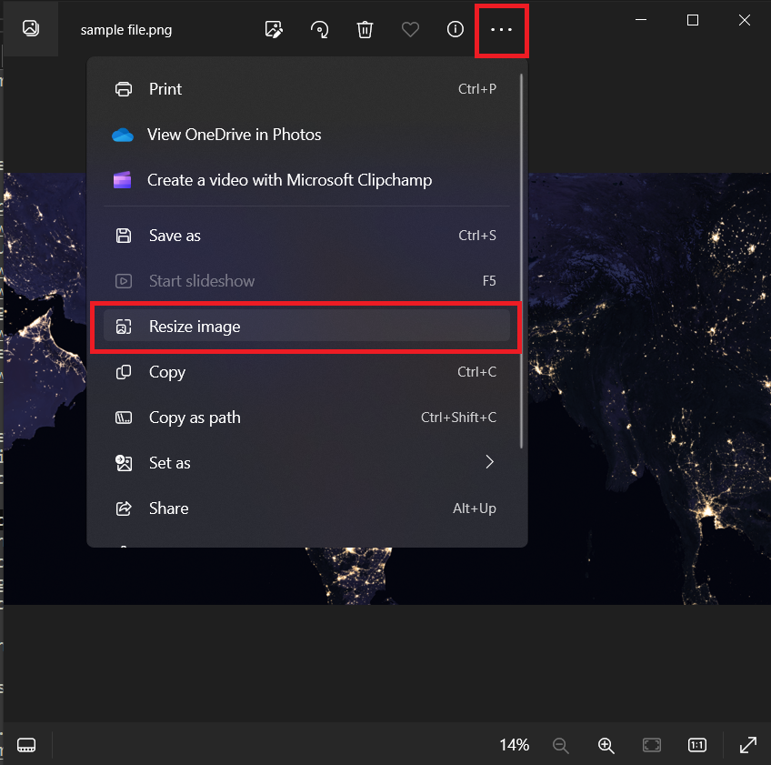 How To Reduce Image Size For Amazon Using Photo Viewer on Windows: Step 2