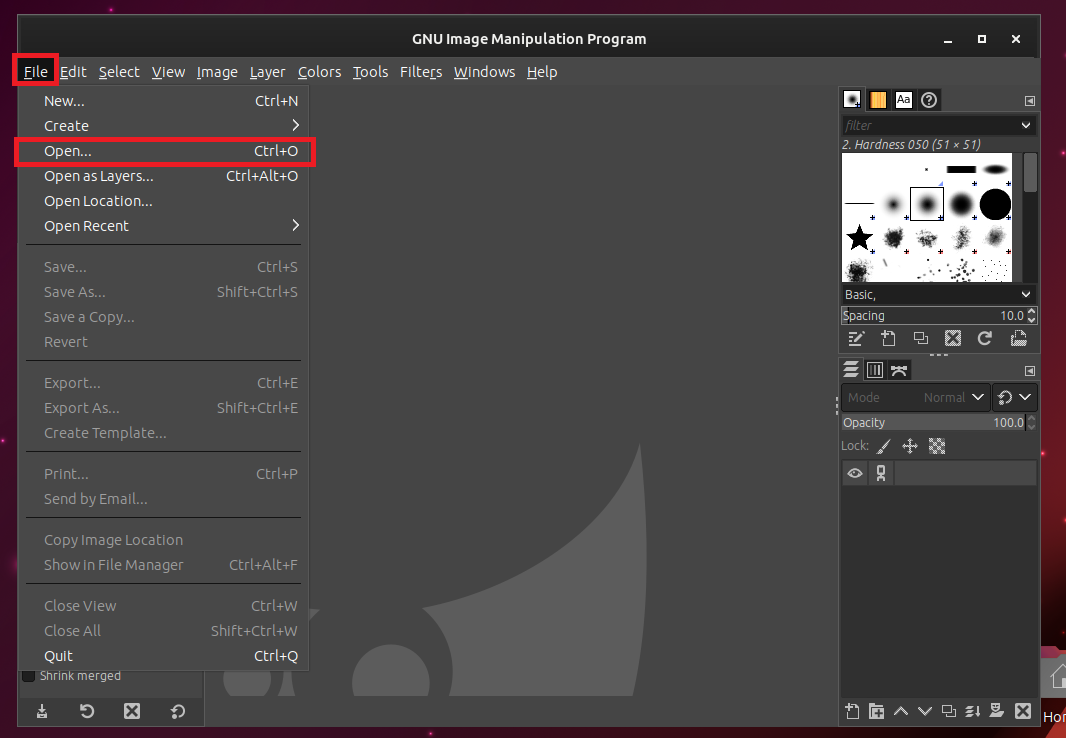 How To Resize Images on Linux with GIMP: Step 2