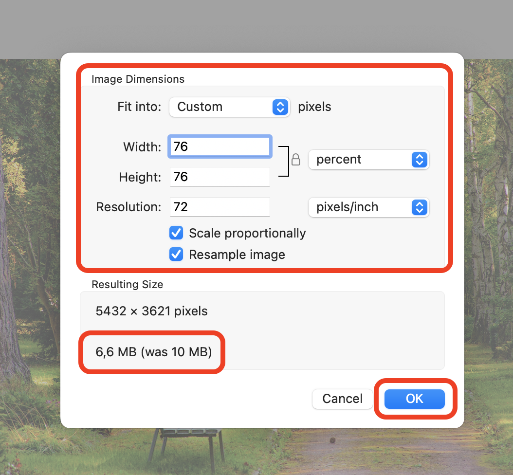 How To Resize Images on Mac with Preview: Step 4