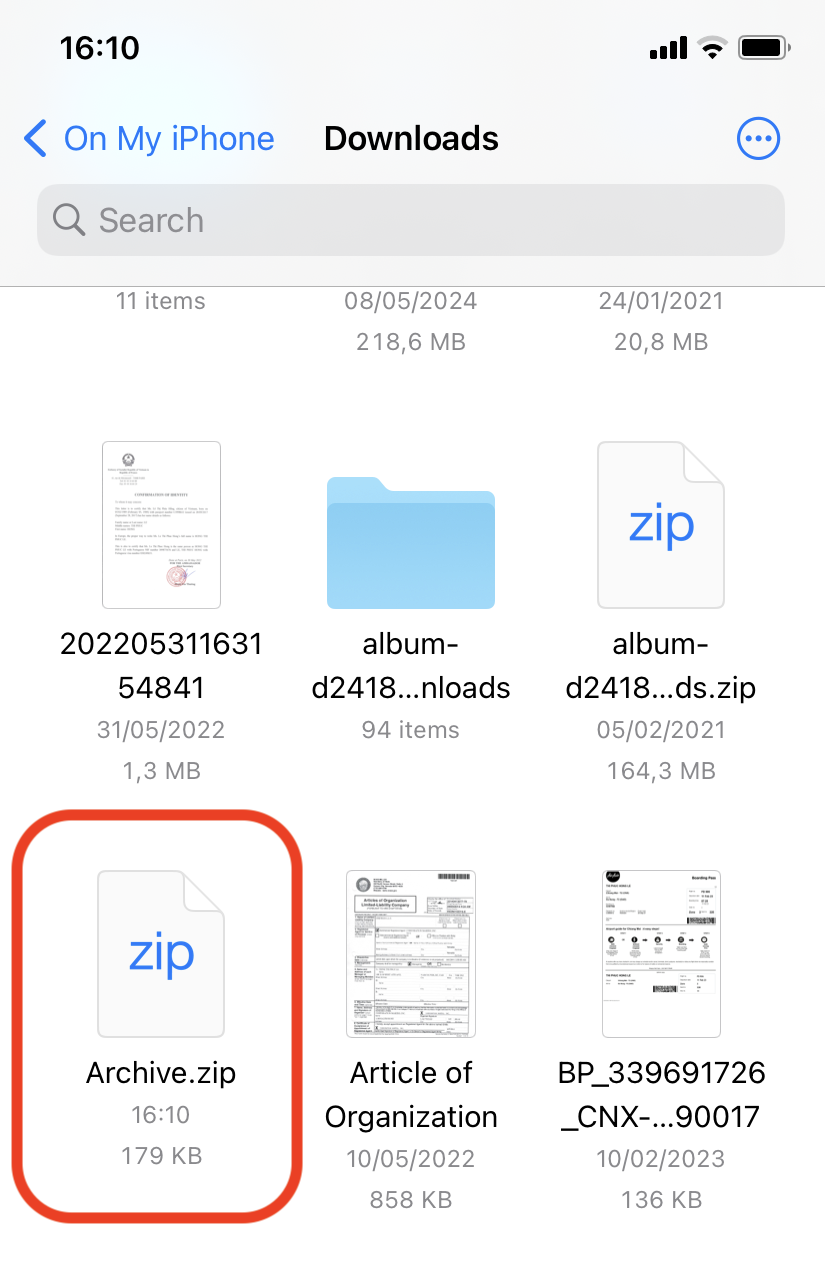 How To Zip Files on iOS: Step 3