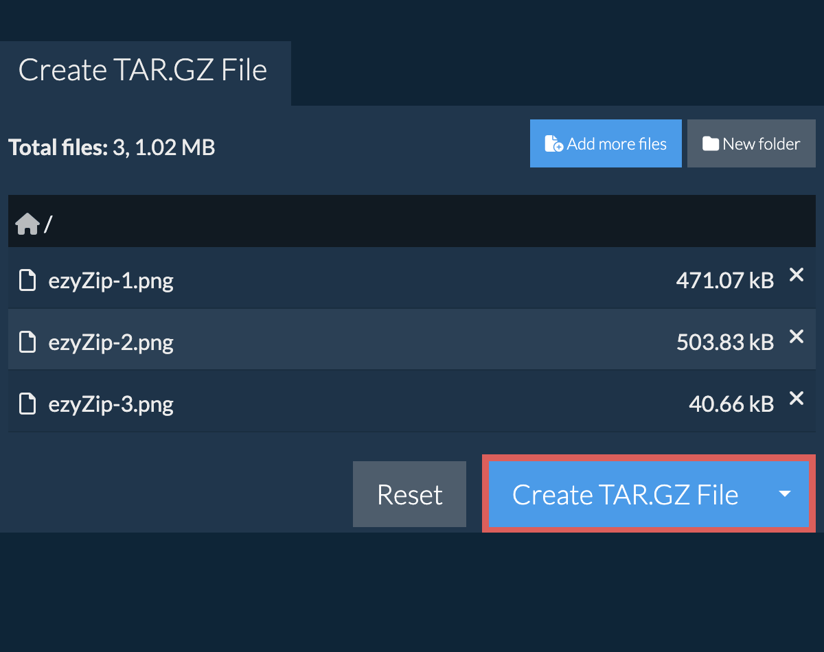 Save the created tar.gz file to local drive