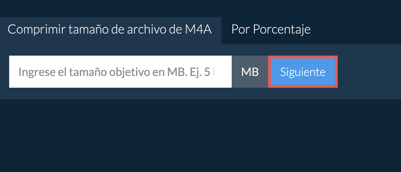 Reducir m4a por debajo de un tamaño específico