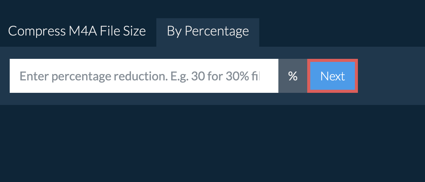 Reduce m4a By Percentage