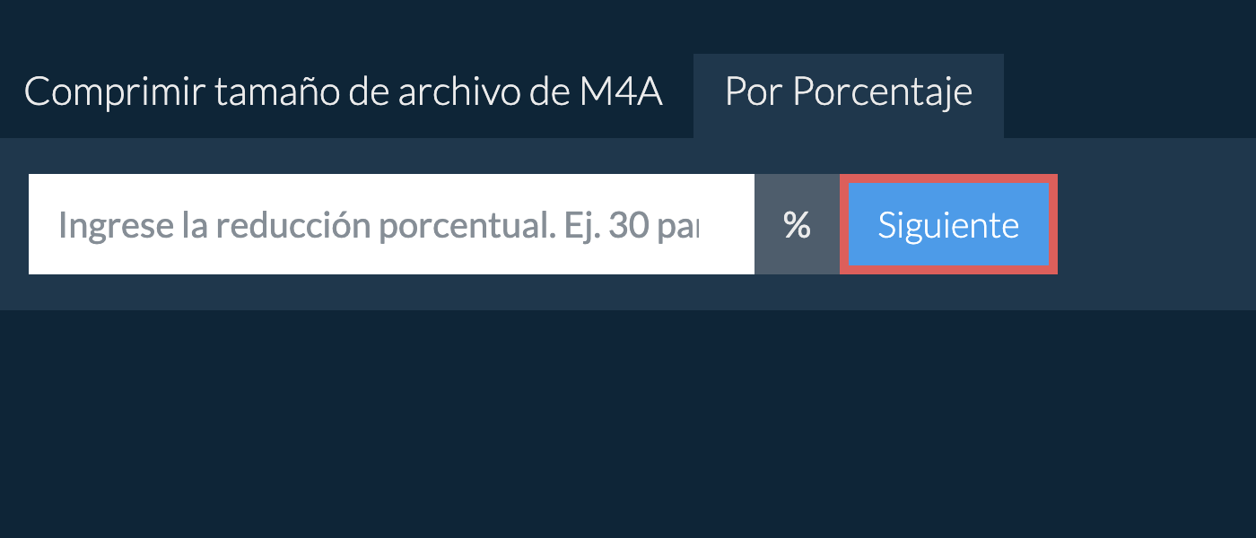 Reducir m4a por porcentaje