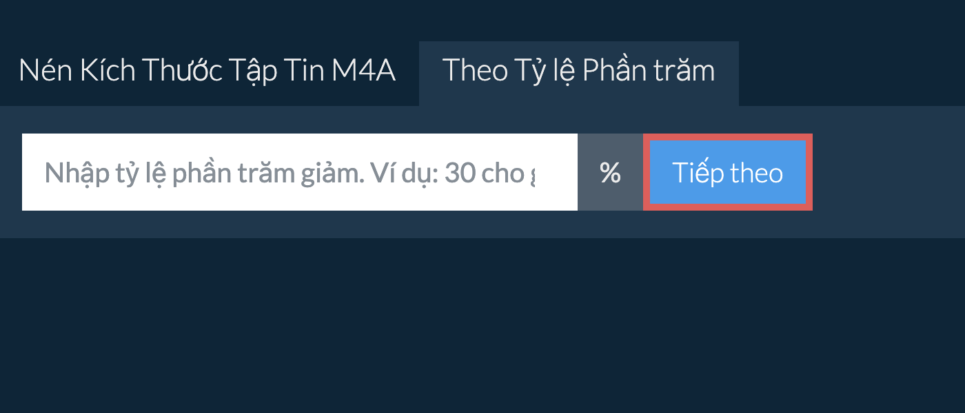 Giảm m4a Theo Tỷ Lệ Phần Trăm