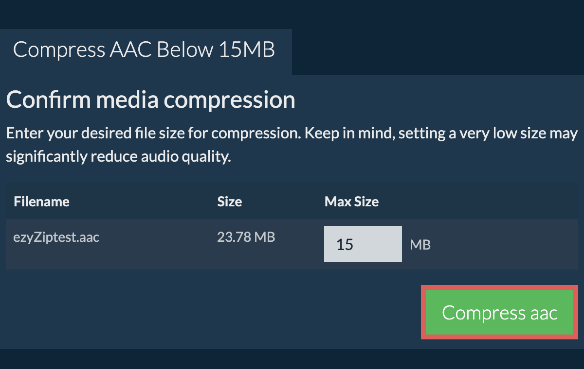 Convert to 15MB