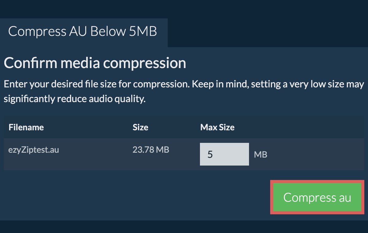 Convert to 5MB