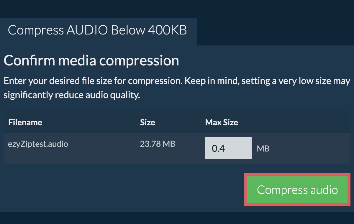 Convert to 400KB