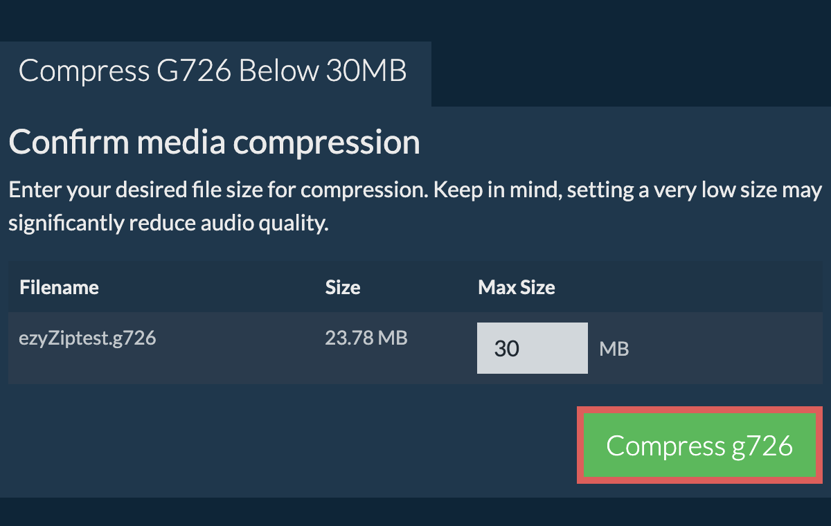 Convert to 30MB