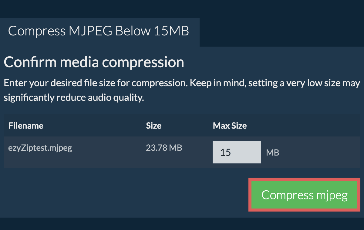 Convert to 15MB