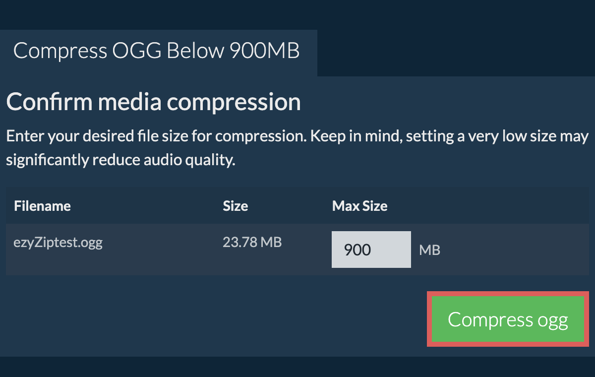 Convert to 900MB