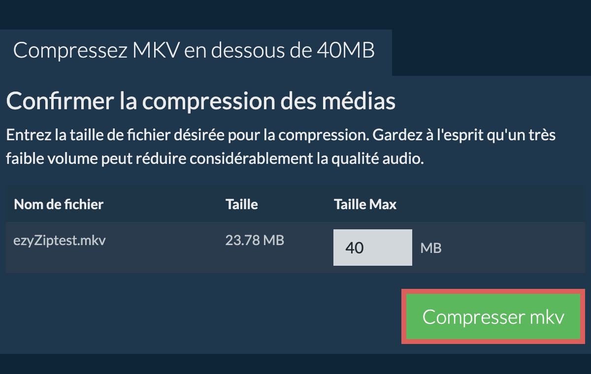 Convertir en 40MB