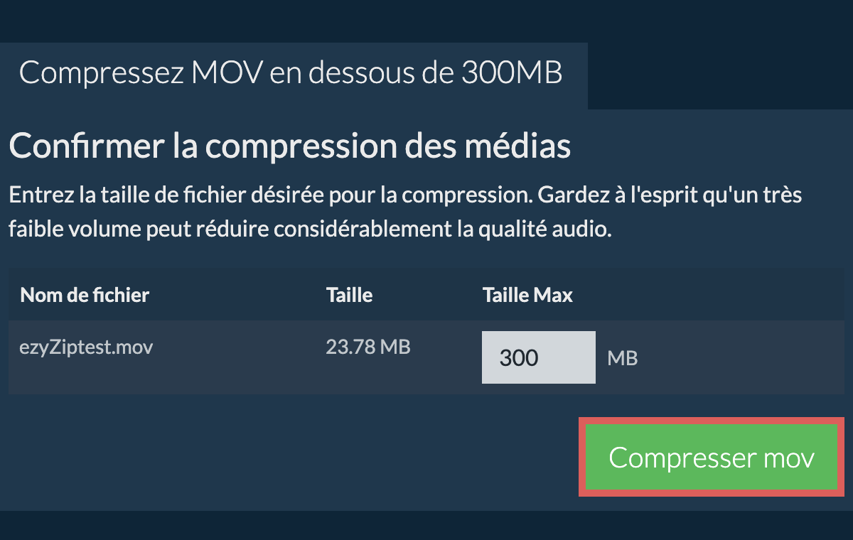 Convertir en 300MB