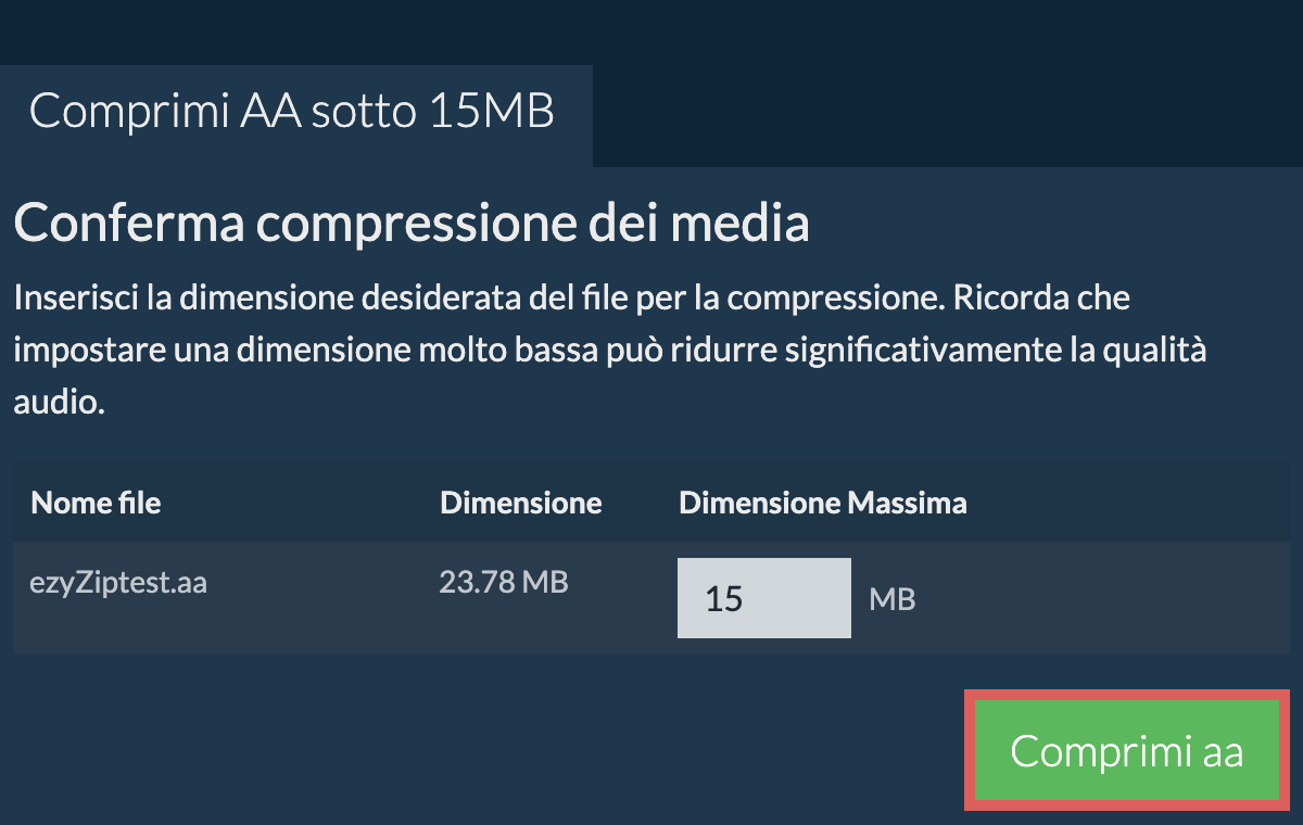 Converti in 15MB