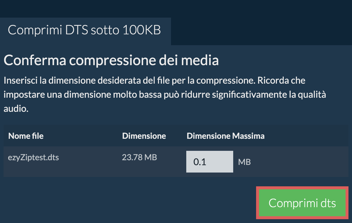 Converti in 100KB