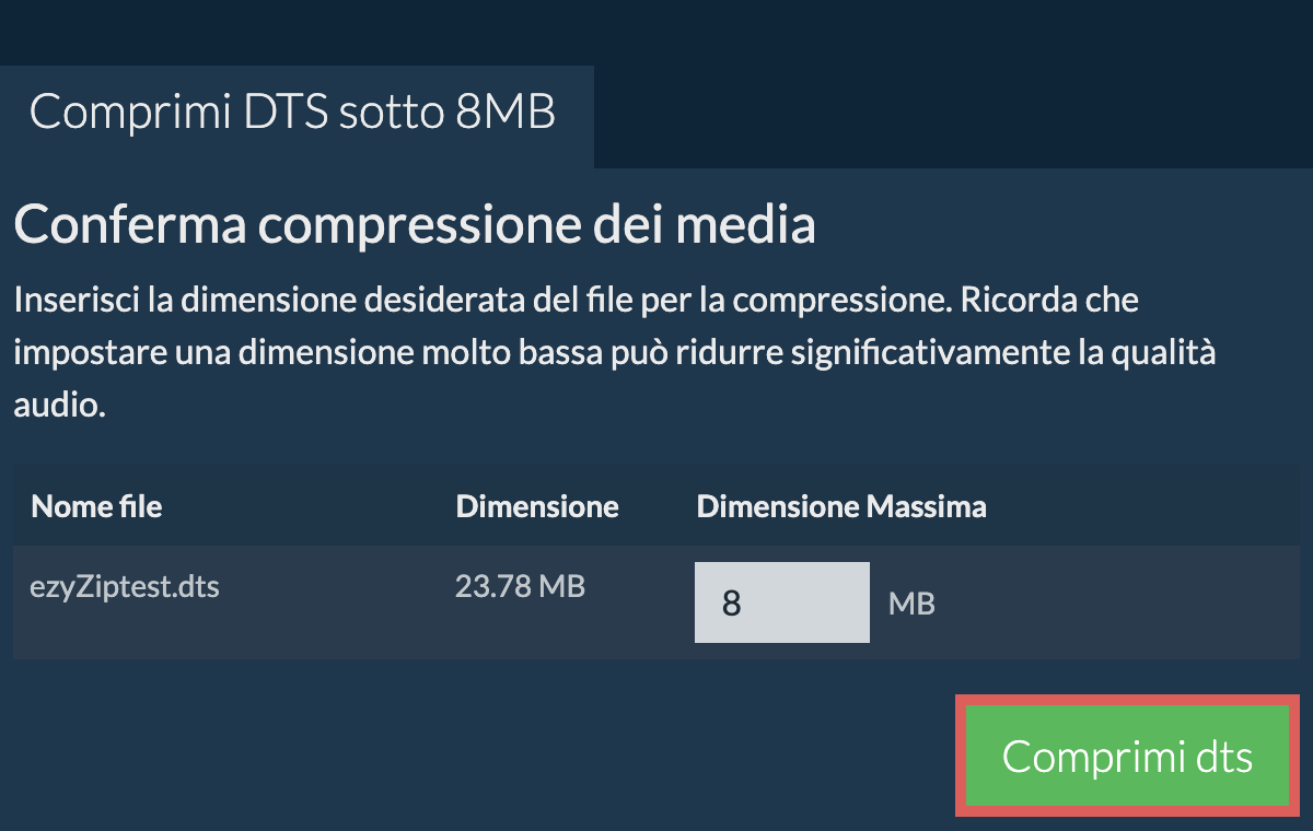 Converti in 8MB