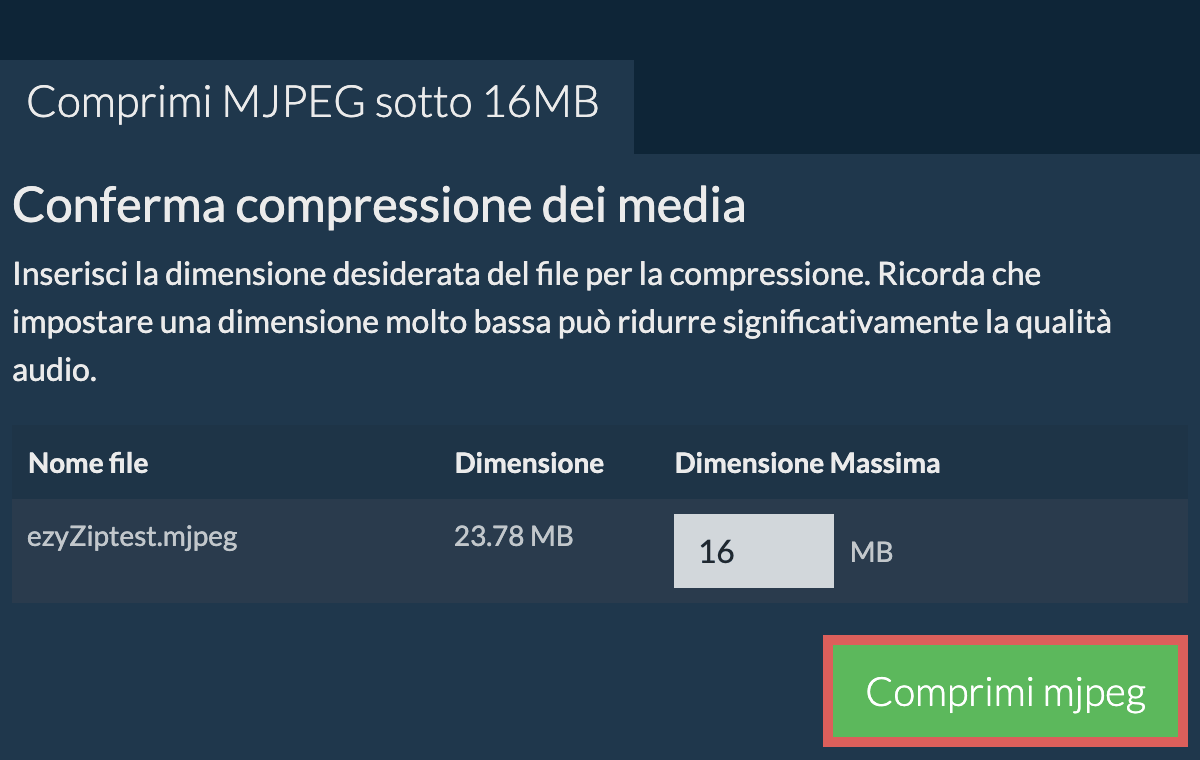 Converti in 16MB