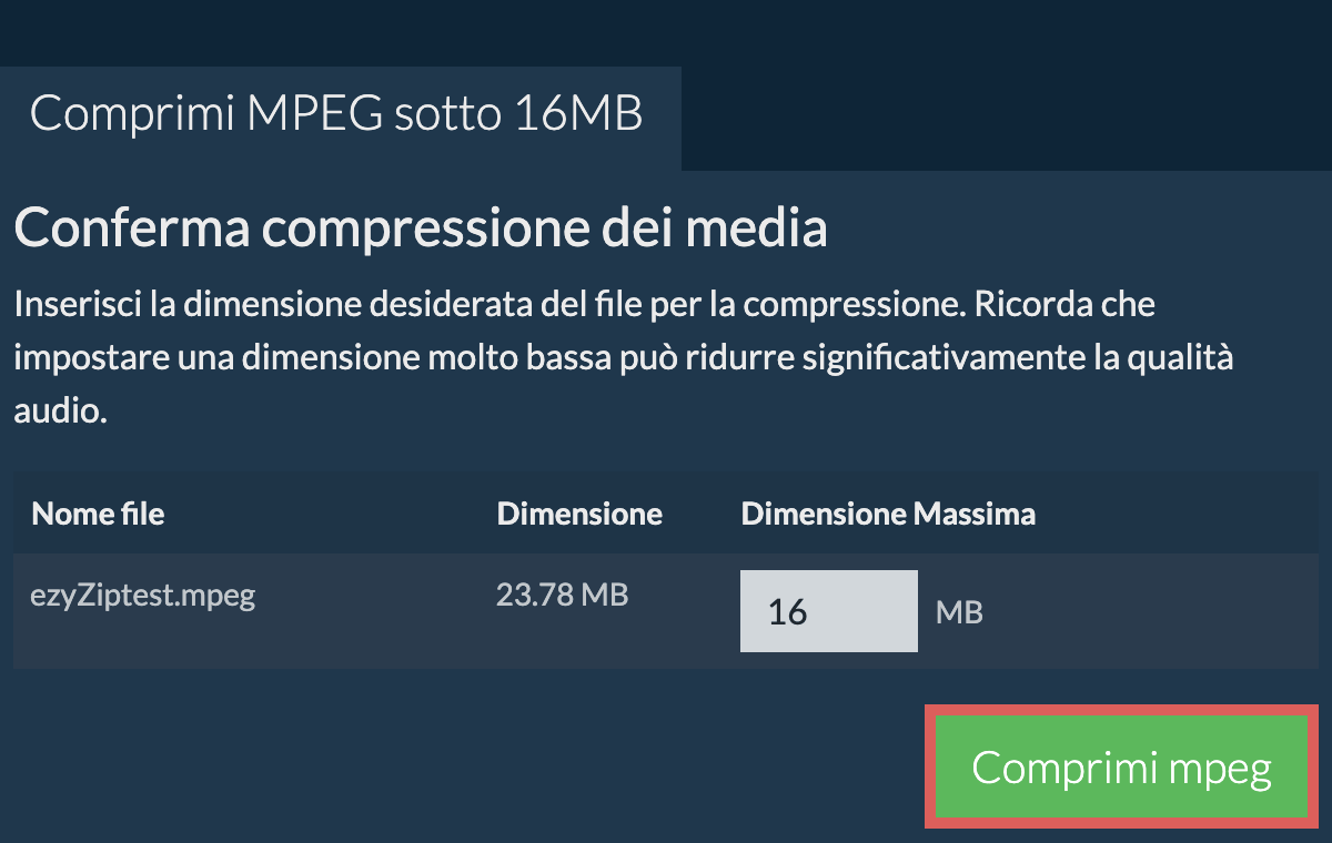 Converti in 16MB