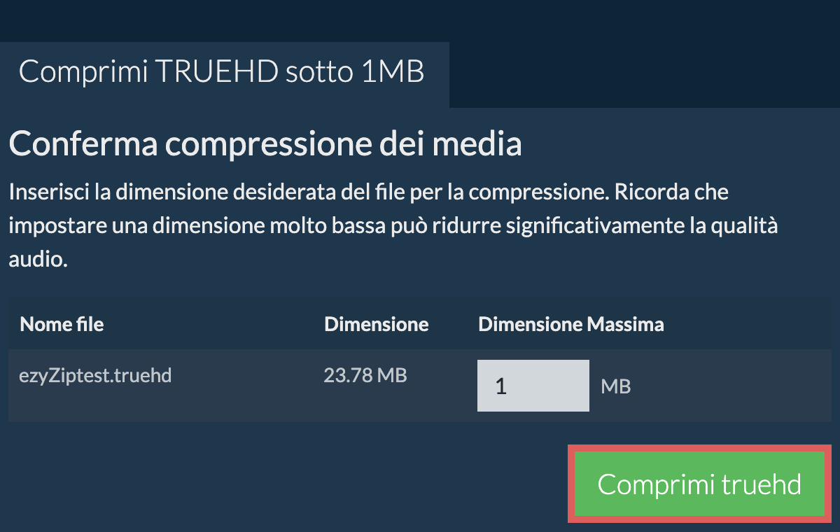 Converti in 1MB