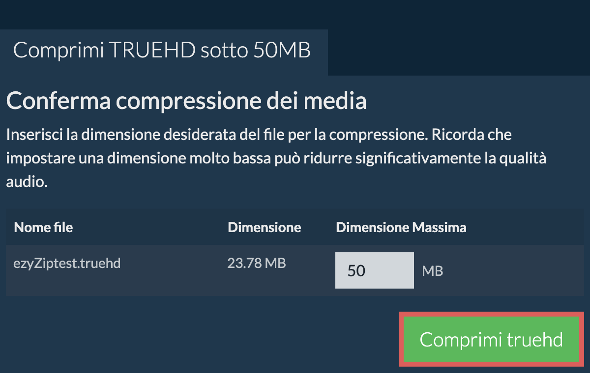 Converti in 50MB