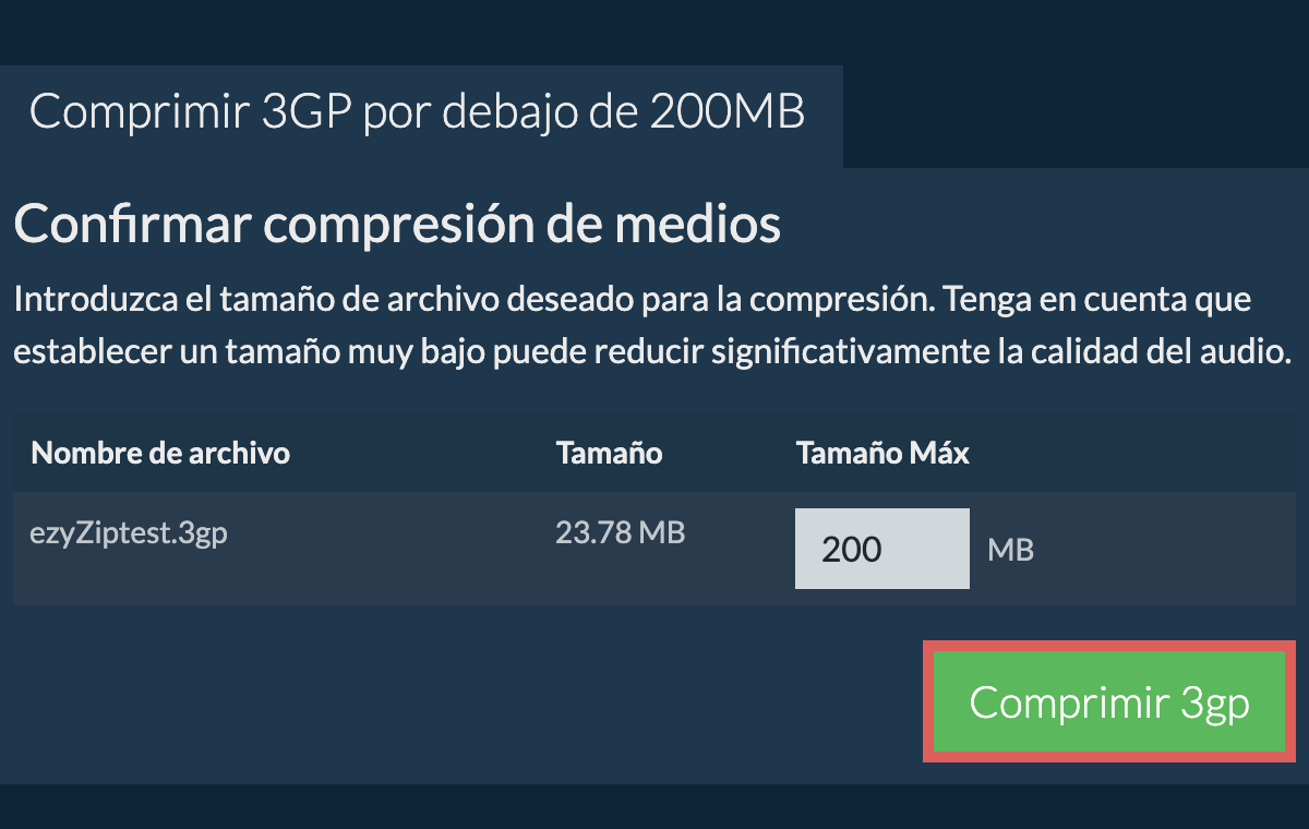 Convertir a 200MB