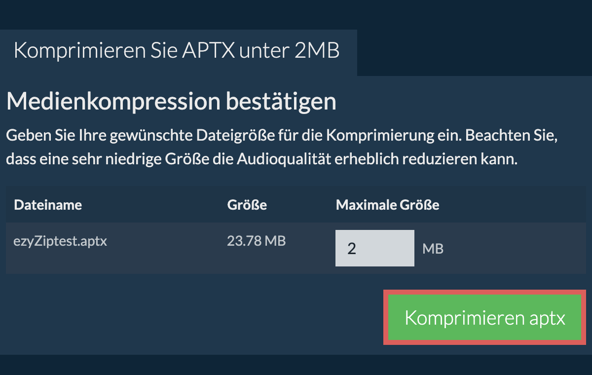 In 2MB konvertieren