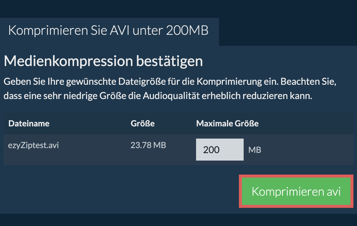 In 200MB konvertieren