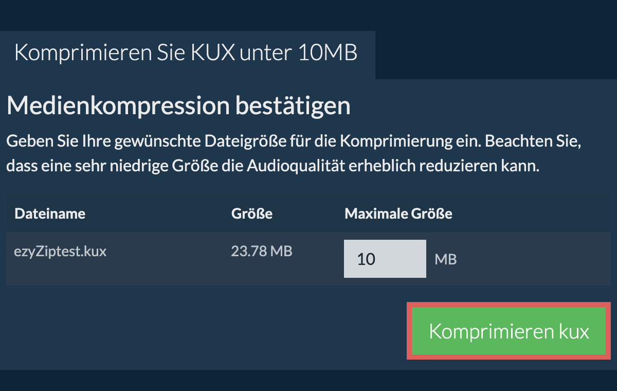 In 10MB konvertieren