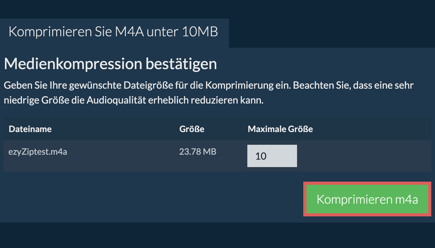 In 10MB konvertieren