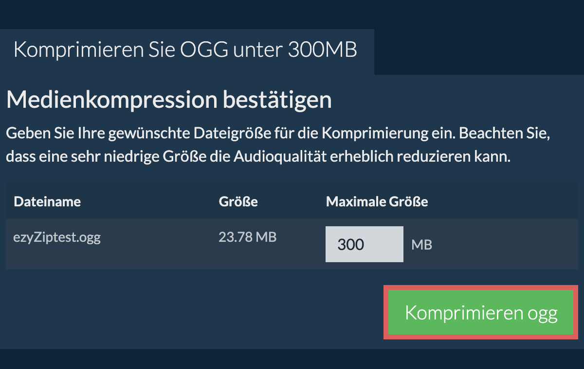 In 300MB konvertieren