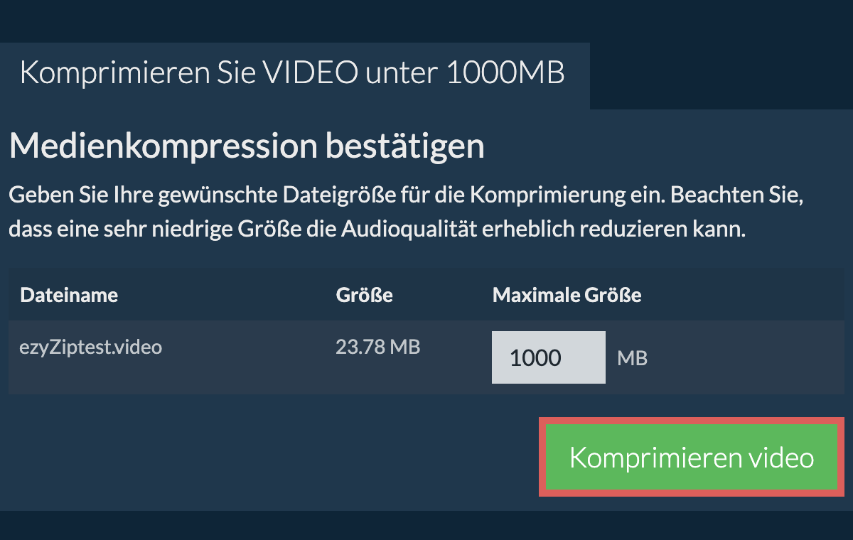 In 1000MB konvertieren