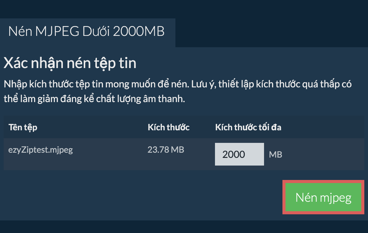 Chuyển đổi thành 2000MB