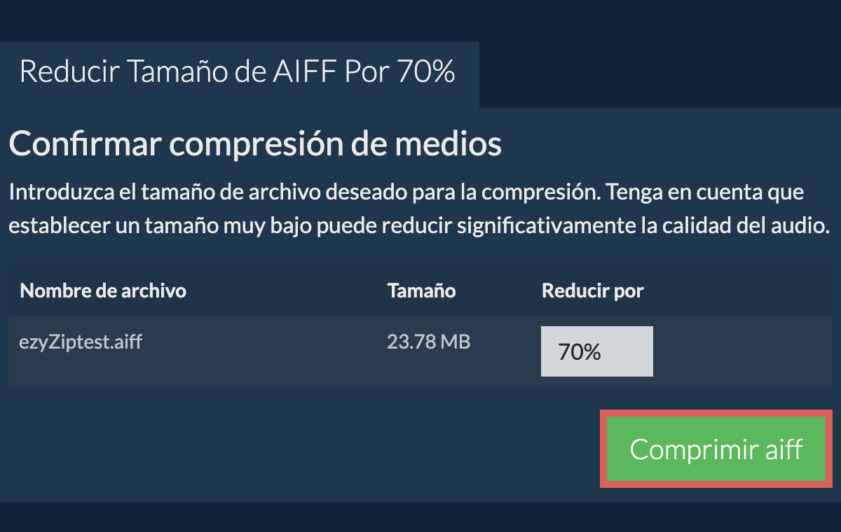 Comprimir 70%