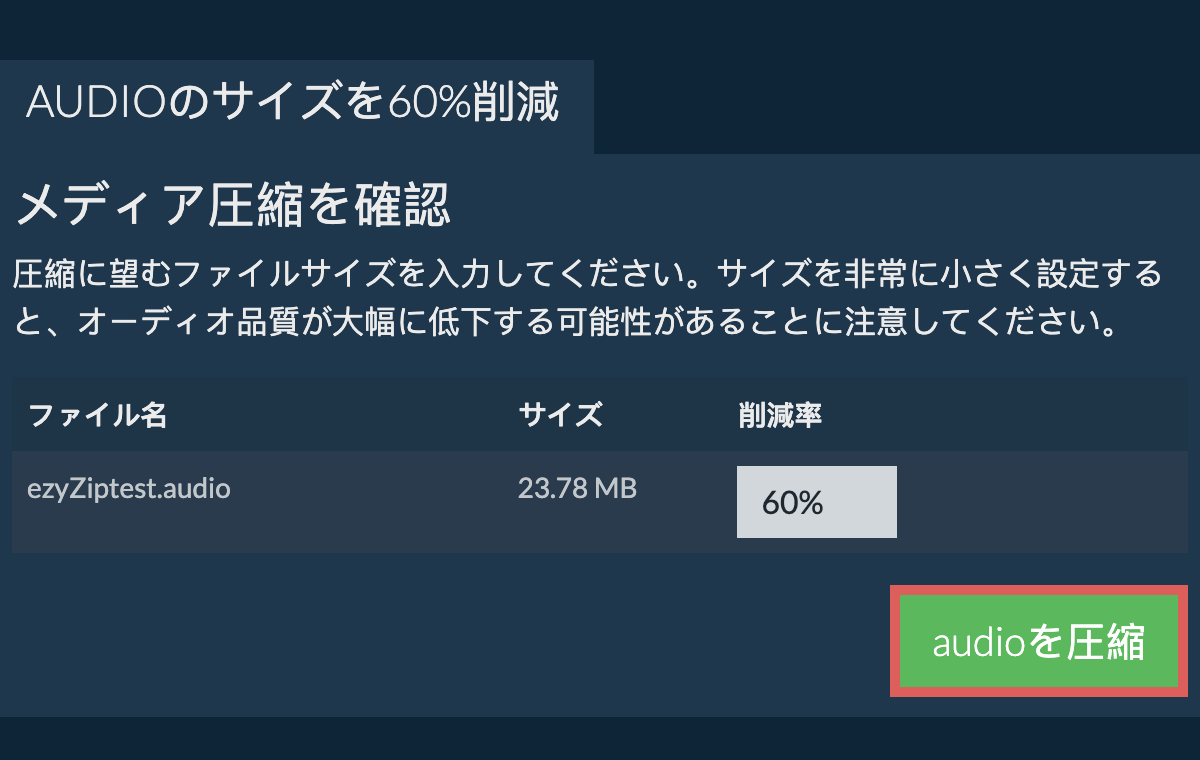 60%を圧縮