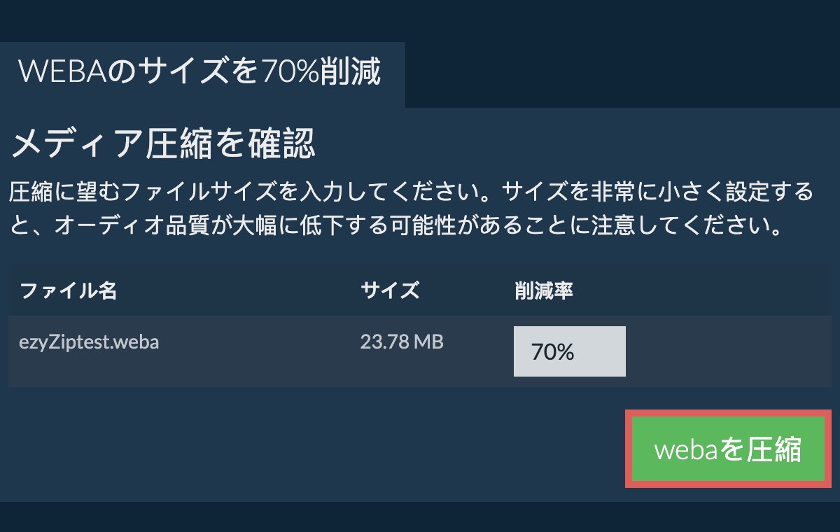 70%を圧縮