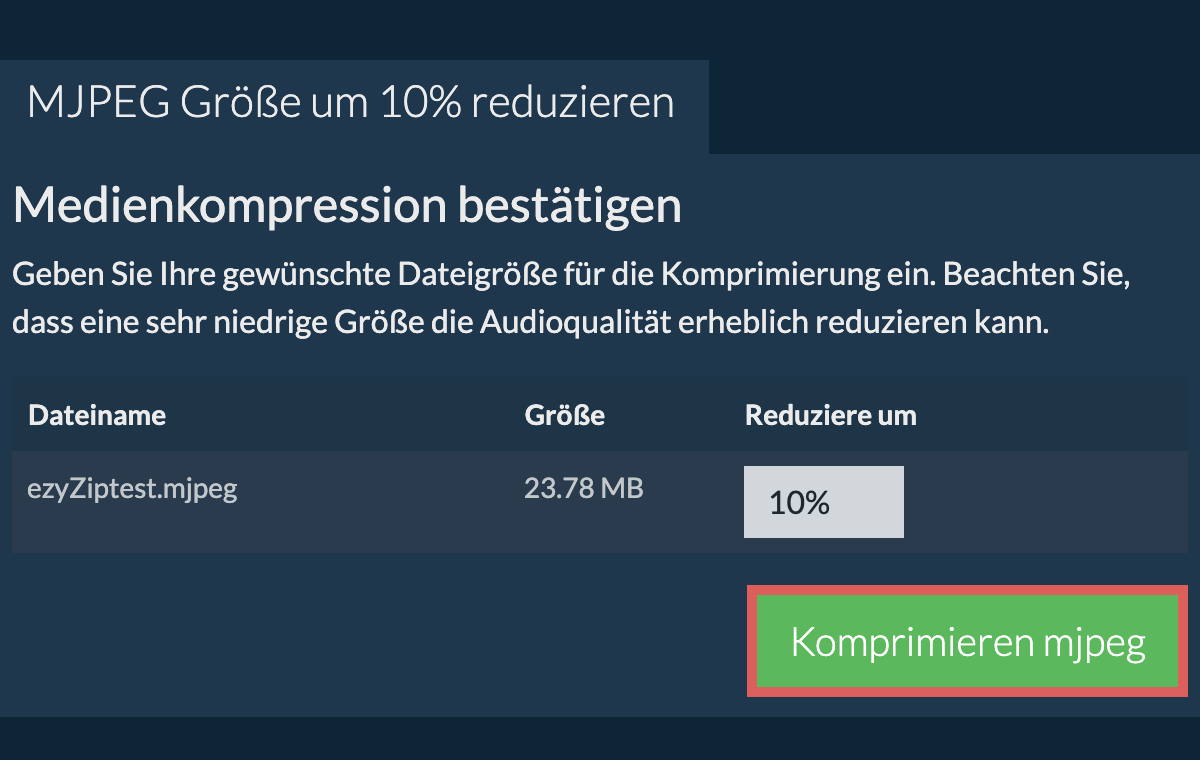 Komprimieren 10%