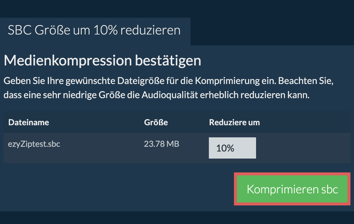 Komprimieren 10%