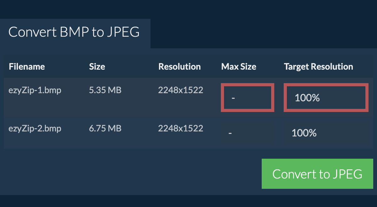 Convert BMP To JPEG Online (Fast!) - EzyZip