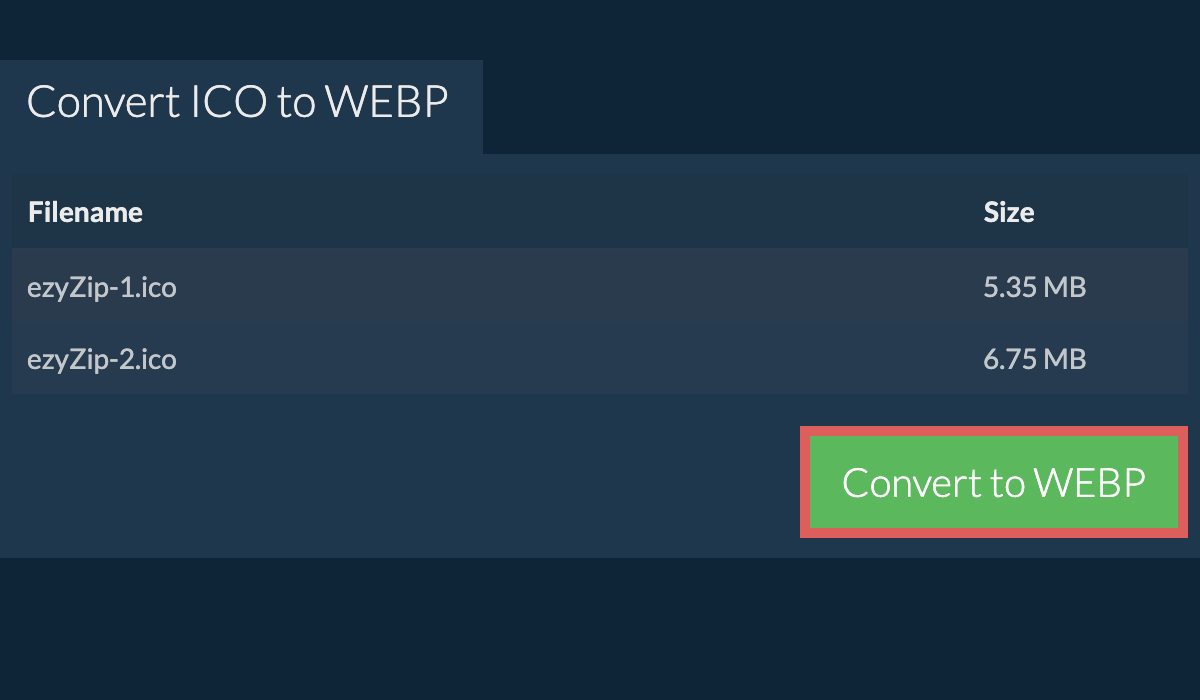 Convert to webp